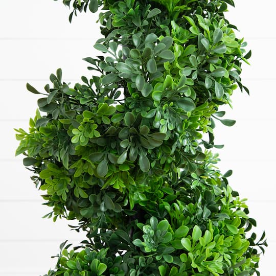 3ft. UV-Resistant Boxwood Spiral Topiary Artificial Tree in Decorative Planter